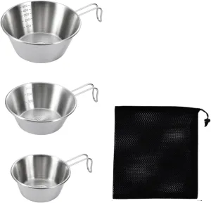 3Pcs Camping Bowls Set Tableware Lightweight Compact Sturdy Dinnerware Camp Bowls for Outdoor Cooking Picnic Barbecue Travel