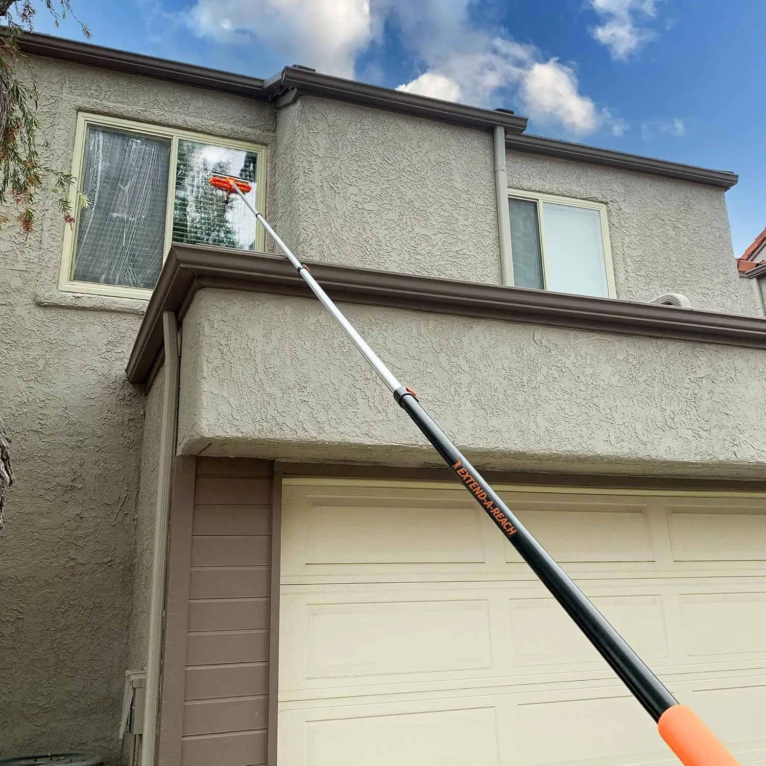 4-12 ft Long Telescopic Extension Pole // Multi-purpose Extendable Pole with Universal Twist-on Metal Tip // Lightweight and Sturdy // Best Telescoping Pole for Painting, Dusting and Window Cleaning