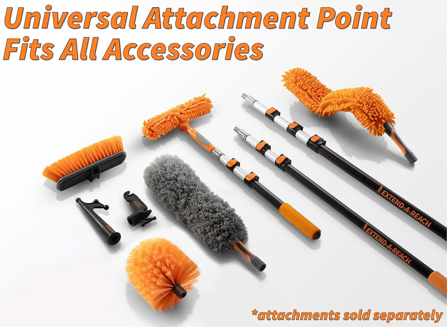 4-12 ft Long Telescopic Extension Pole // Multi-purpose Extendable Pole with Universal Twist-on Metal Tip // Lightweight and Sturdy // Best Telescoping Pole for Painting, Dusting and Window Cleaning