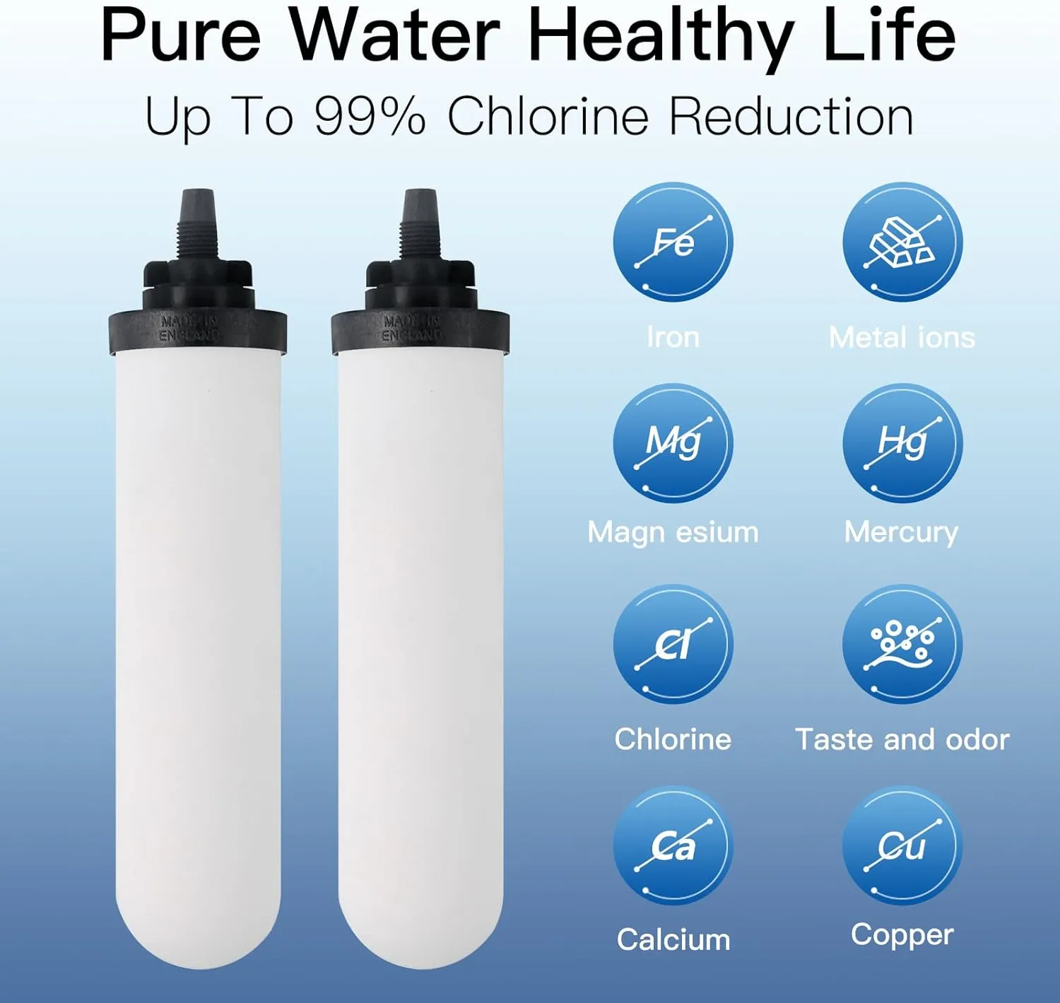 4PCS 7" Ceramic Filter, Replacement Filters Candle Activated Carbon for ProOne® Countertop Gravity Water Filter System, Household Water Bucket,Water Cooler Filtration Systems