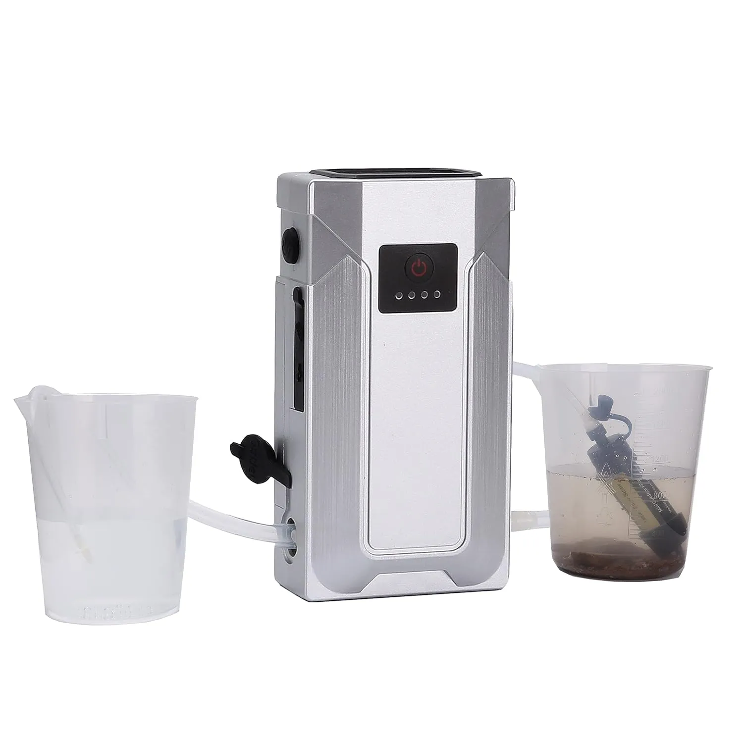 5 in 1 Water Filter Straw Auxiliary Pump 1000ml/min Applicable to Personal Water Filter for Hiking, Camping, Travel, and Emergency Preparedness, Built-in 2000Amh SOS Flashlight