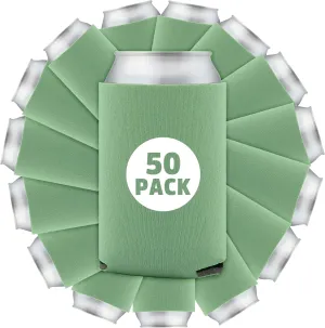 50 Pcs Bulk Blank Collapsible Can Coolers - Perfect For Sublimation Printing, HTV, Screen Printing or DIY Crafts (Sage)