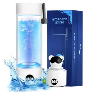 5000PPB Hydrogen Water Bottle Generator Portable Rechargeable Hydrogen Ionizer Water Bottle,w/LCD Display,SPE/PEM Electrolysis Technology,Tritan Material for Travel, Gym, Home,Office /210ML