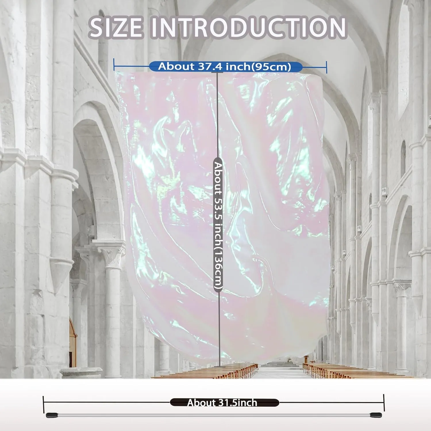55" Worship Flags for Teenager, Praise Dance Flag for Beginner, Church Flags with Flexible Rods & Carrying Bag, 2 Pack, White