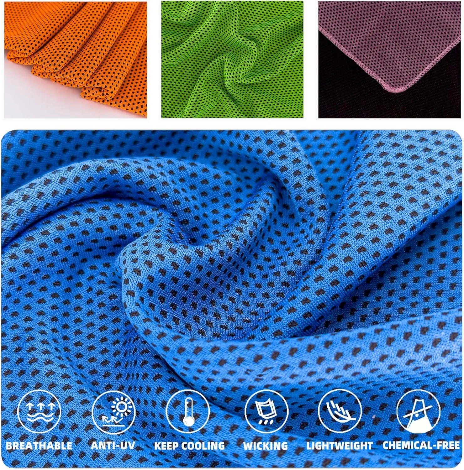60 Pack Cooling Towels, Soft Breathable Sweat Ice Towel for Sports, Yoga, Gym, Golf, Camping, Running, Fitness, Workout & More Activities