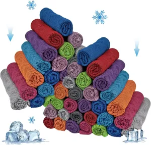 60 Pack Cooling Towels, Soft Breathable Sweat Ice Towel for Sports, Yoga, Gym, Golf, Camping, Running, Fitness, Workout & More Activities