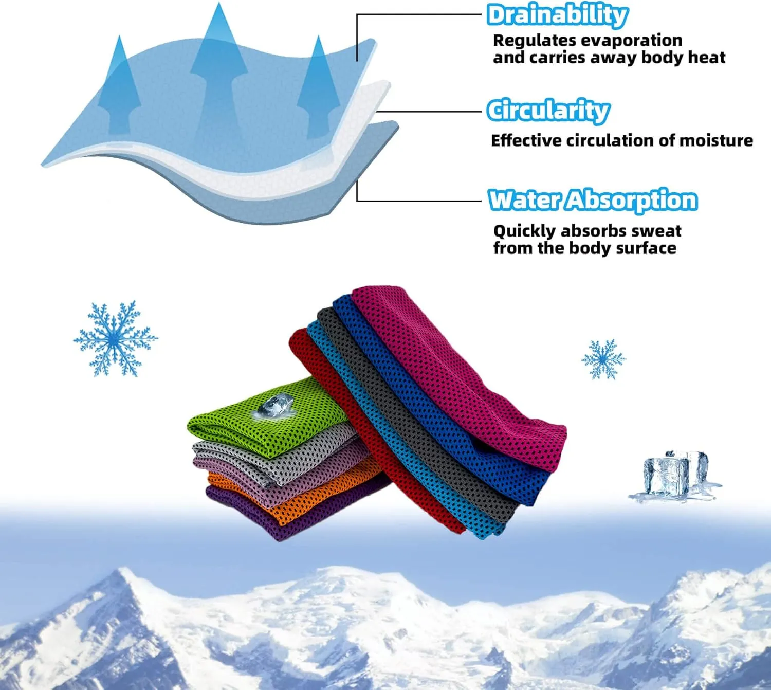 60 Pack Cooling Towels, Soft Breathable Sweat Ice Towel for Sports, Yoga, Gym, Golf, Camping, Running, Fitness, Workout & More Activities