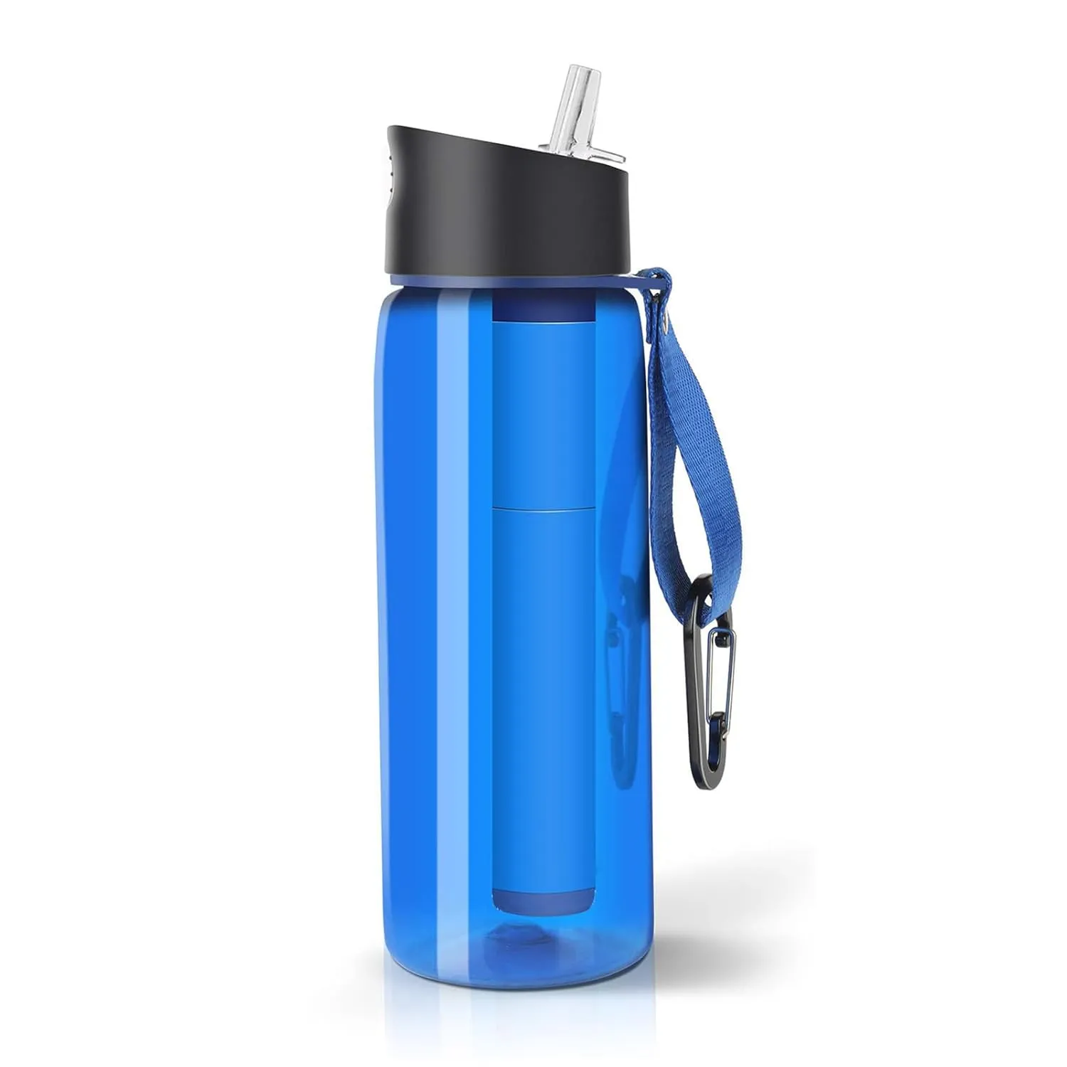 650ml 0.01-Micron Filtered Water Bottle Water Filter Bottle with Filtration for Survival Camping Backpacking Outdoor