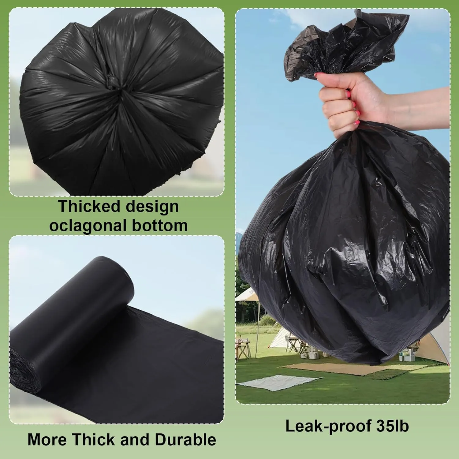 8 Gallon Portable Trash Bags, 90 Count Portable Toilet Bags, Outdoor Toilets Wag Bag Camping Compost Toilet Seat Bags Human Waste Kit for Adults Outdoor Travel Boating Camping Car Essentials