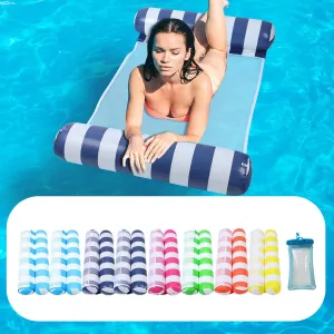 8 Pack Pool Hammock Upgrated Water Pool Floats, 4-in-1 (Hammock, Saddle, Lounge Chair, Drifter) Multi-Purpose Water Pool Float, Non-Stick PVC Material