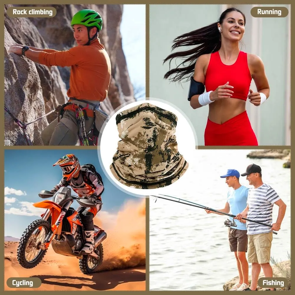 8PCS Cooling Neck Gaiter for Men Women Gator Bandana Face Scarf Cover Fishing Motorcycle Breathable Sun Protection Balaclava