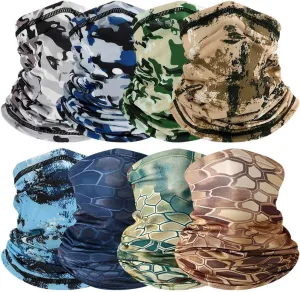 8PCS Cooling Neck Gaiter for Men Women Gator Bandana Face Scarf Cover Fishing Motorcycle Breathable Sun Protection Balaclava