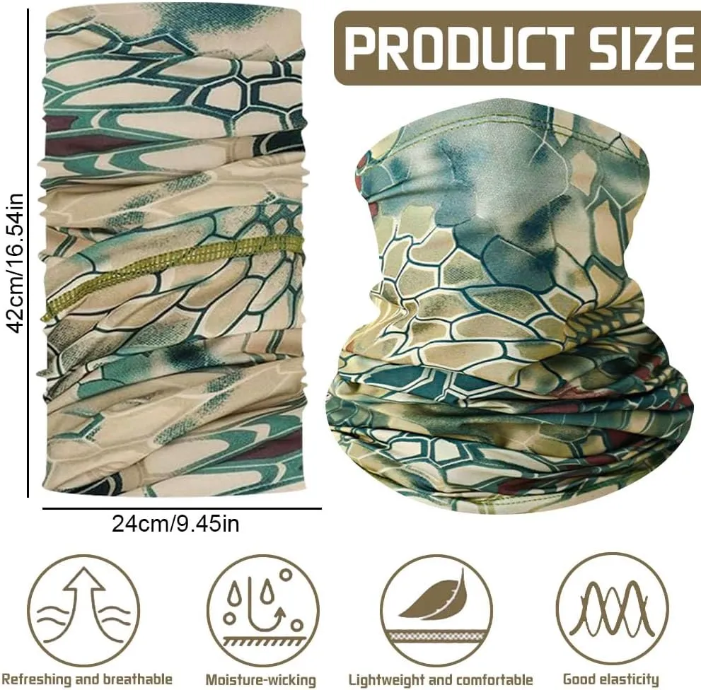 8PCS Cooling Neck Gaiter for Men Women Gator Bandana Face Scarf Cover Fishing Motorcycle Breathable Sun Protection Balaclava
