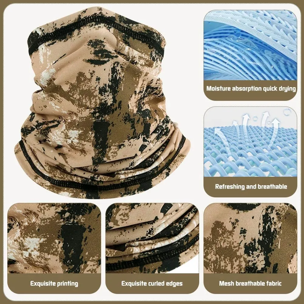 8PCS Cooling Neck Gaiter for Men Women Gator Bandana Face Scarf Cover Fishing Motorcycle Breathable Sun Protection Balaclava