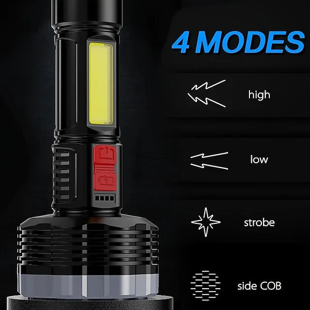 9 LED Flashlight Super Strong Torch with USB Rechargeable Handheld Lantern Waterproof Portable