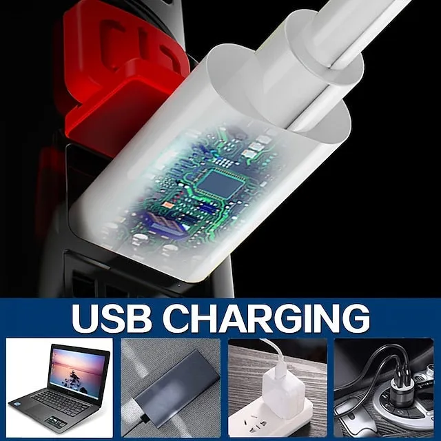 9 LED Flashlight Super Strong Torch with USB Rechargeable Handheld Lantern Waterproof Portable