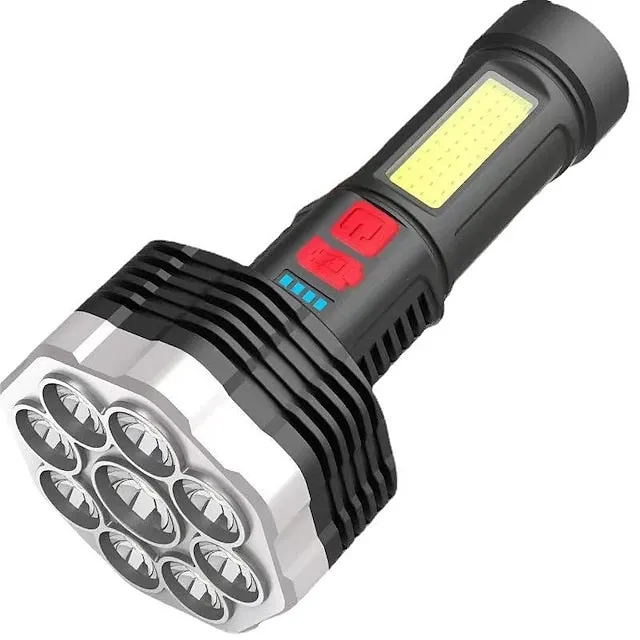 9 LED Flashlight Super Strong Torch with USB Rechargeable Handheld Lantern Waterproof Portable