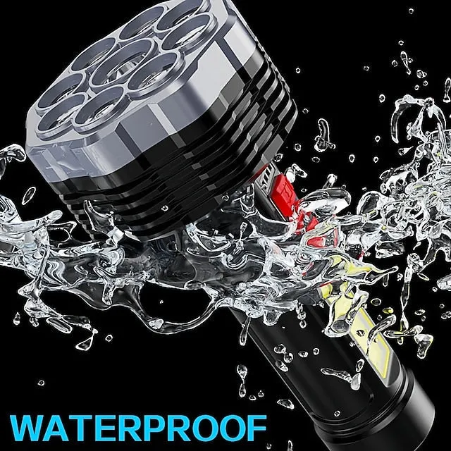9 LED Flashlight Super Strong Torch with USB Rechargeable Handheld Lantern Waterproof Portable