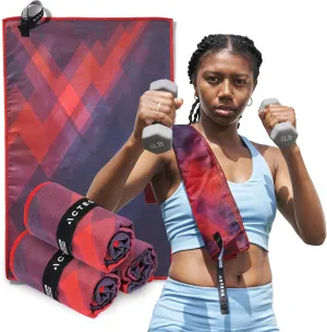 Acteon Quick Dry Microfiber Gym Towel, 4 Pack Odor-Free, Super Absorbent Workout Towels, Body Sweat