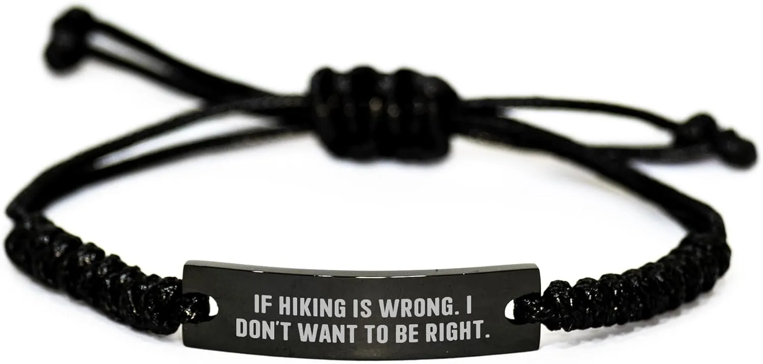 Adjustable Black Rope Valentine's Bracelet