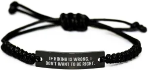 Adjustable Black Rope Valentine's Bracelet