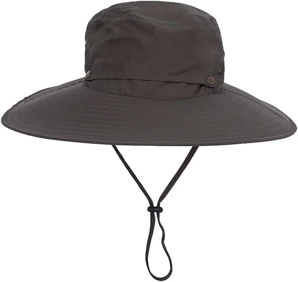 Adjustable Boonie Hat Breathable Mesh Sun Hat Wide Brim Bucket Hat Sun Protection Hiking Fishing Camping Hat