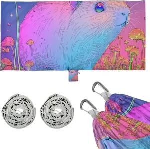 Aesthetic Guinea Pig Camping Hammock with Hanging Rope Portable Hammock for Outside Patio Backyard Poolside