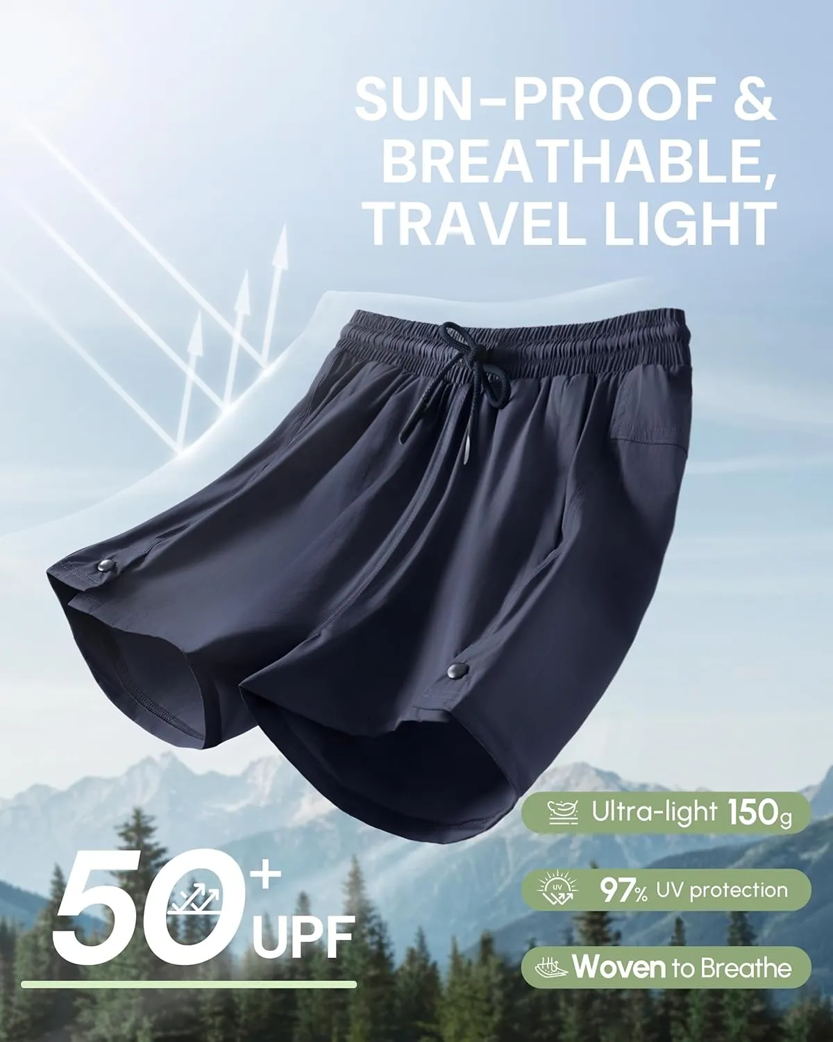 AFITNE Women's 4" Hiking Shorts Quick Dry Lightweight Outdoor Shorts Travel Athletic Golf Shorts with Pockets Water Resistant