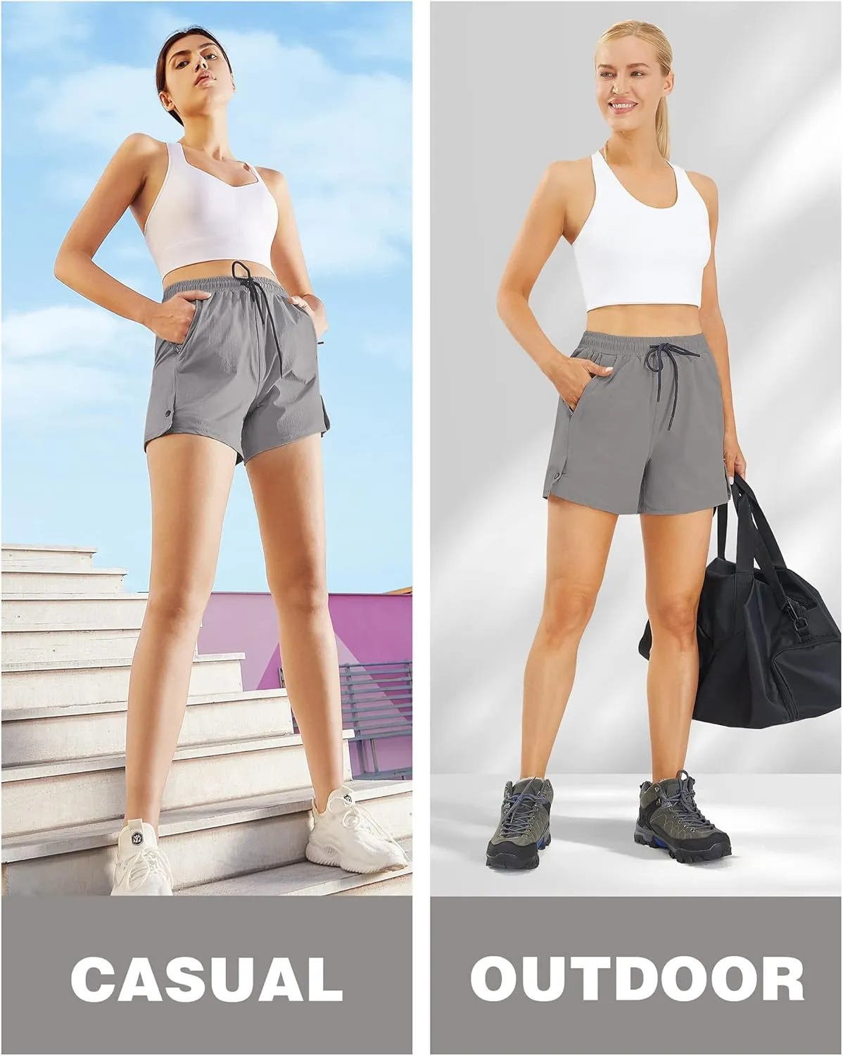 AFITNE Women's 4" Hiking Shorts Quick Dry Lightweight Outdoor Shorts Travel Athletic Golf Shorts with Pockets Water Resistant