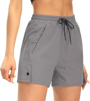 AFITNE Women's 4" Hiking Shorts Quick Dry Lightweight Outdoor Shorts Travel Athletic Golf Shorts with Pockets Water Resistant
