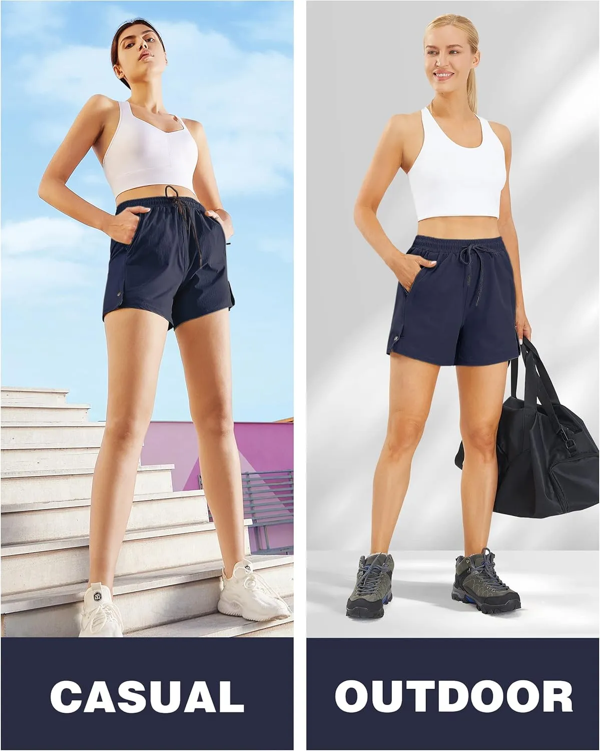 AFITNE Women's 4" Hiking Shorts Quick Dry Lightweight Outdoor Shorts Travel Athletic Golf Shorts with Pockets Water Resistant
