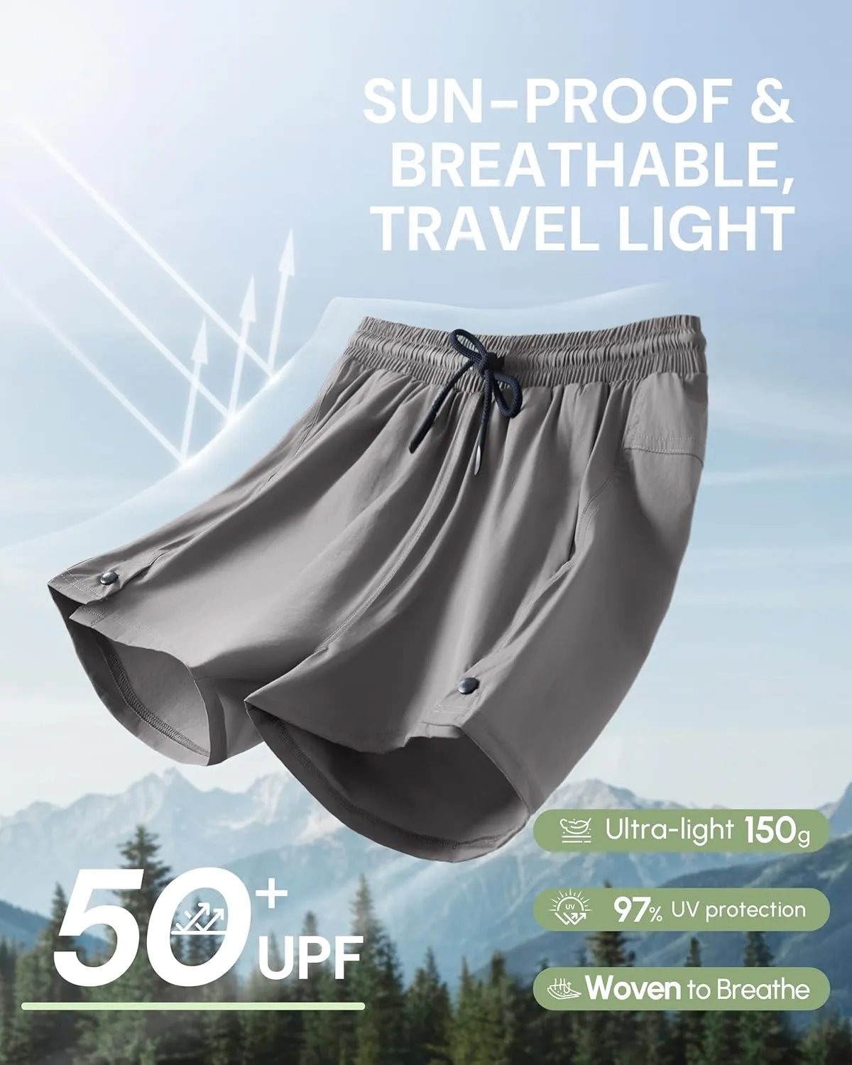 AFITNE Women's 4" Hiking Shorts Quick Dry Lightweight Outdoor Shorts Travel Athletic Golf Shorts with Pockets Water Resistant