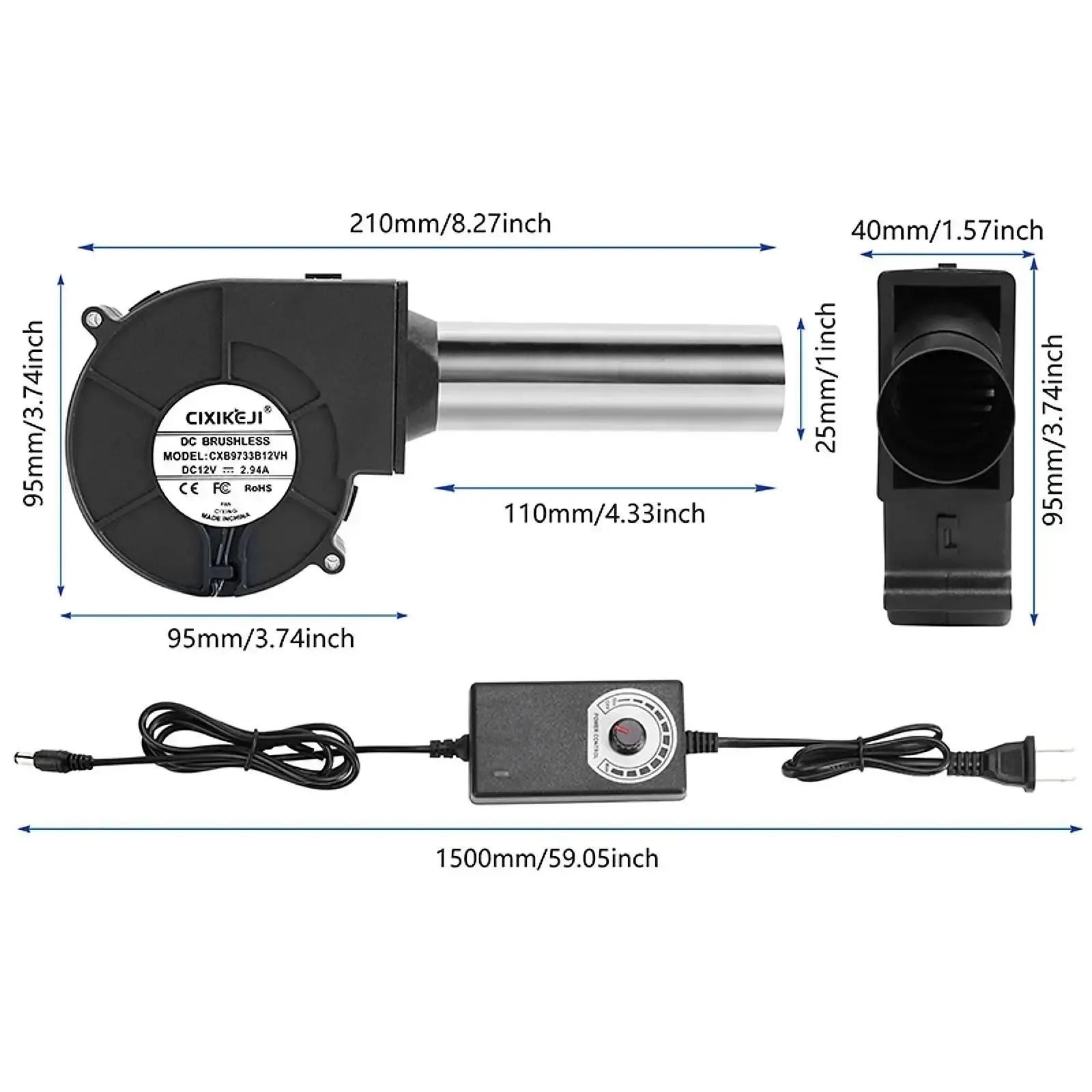 Air Fast for BBQ Replacement Starter Camping Special collection Time-saving Fan Bellow Hiking Speed Inflatable Grill Blower Grill Tools Adjustable Barbecue