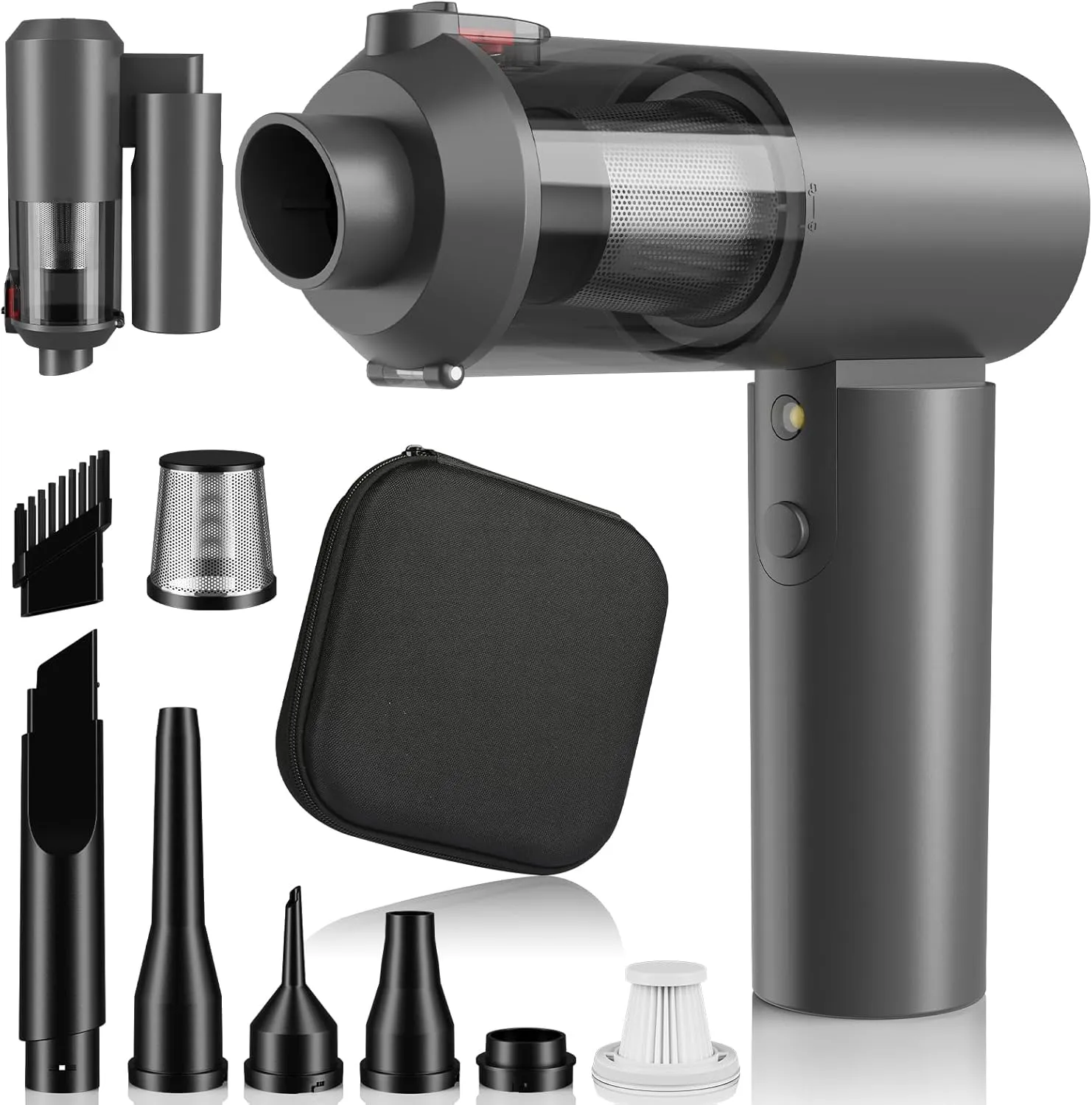 AirifyPro Vac V2 Portable Air Blower/Car Vacuum 16000PA High Power 90°Foldable 3in1 Handheld Vacuums Cleaner Brushless Motor Cordless Duster Grey