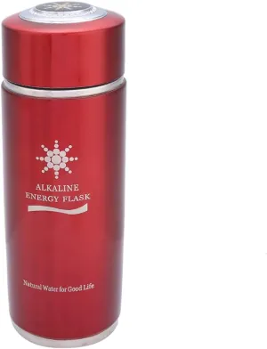 Alkalin Water Bottle, 400ml Stainless Hydrogen Water Bottle Portable Insulated Alkalin Water Filter Bottle Nano Balance Bio Energy Lonizer Cup Flask for Travel, Camping, Hiking (Red)