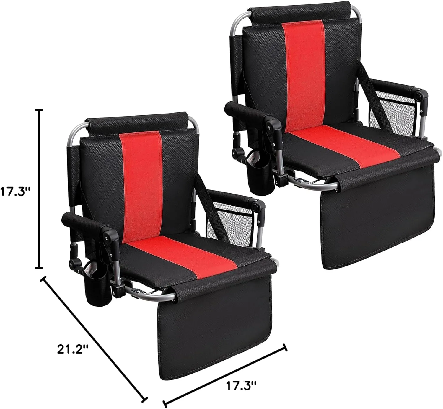 ALPHA CAMP Stadium Seat Chair for Bleachers with Back & Arm Rest