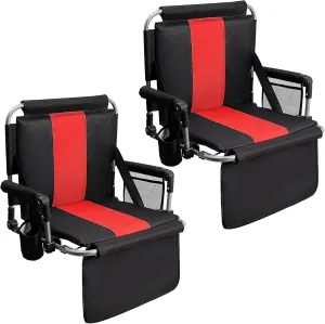 ALPHA CAMP Stadium Seat Chair for Bleachers with Back & Arm Rest