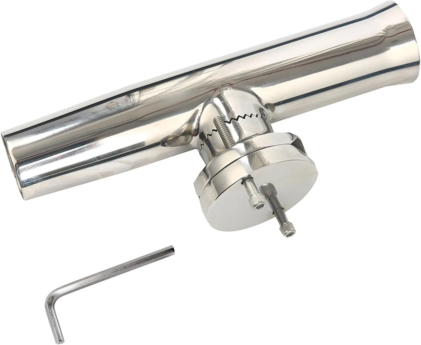 Amarine Made Fishing Rod Holder,Stainless Tournament Style Clamp on Rod Holder,Adjustable Fishing Pole Holder for Rails 1-1/4" to 2"