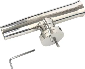 Amarine Made Fishing Rod Holder,Stainless Tournament Style Clamp on Rod Holder,Adjustable Fishing Pole Holder for Rails 1-1/4" to 2"
