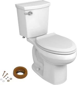 American Standard 606AA001.020 H2Optimum Two-Piece Toilet with Toilet Seat and Wax Ring, Elongated Front, Chair Height, White, 1.1 gpf