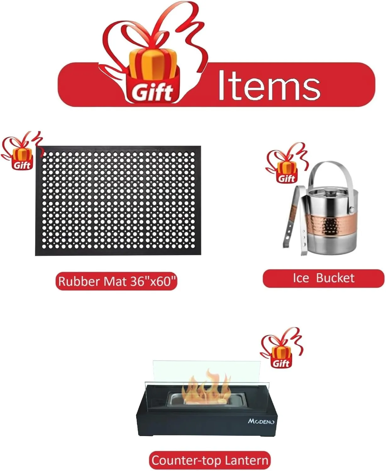 AMS Fireplace Sedona Fire Table Dark Gray Liquid Propane Gas Pit Table for Outside Patio Bundle with Wind Guard, and SS Burner Lid | Free Rubber Mat, Ice Bucket & Counter-top Lantern