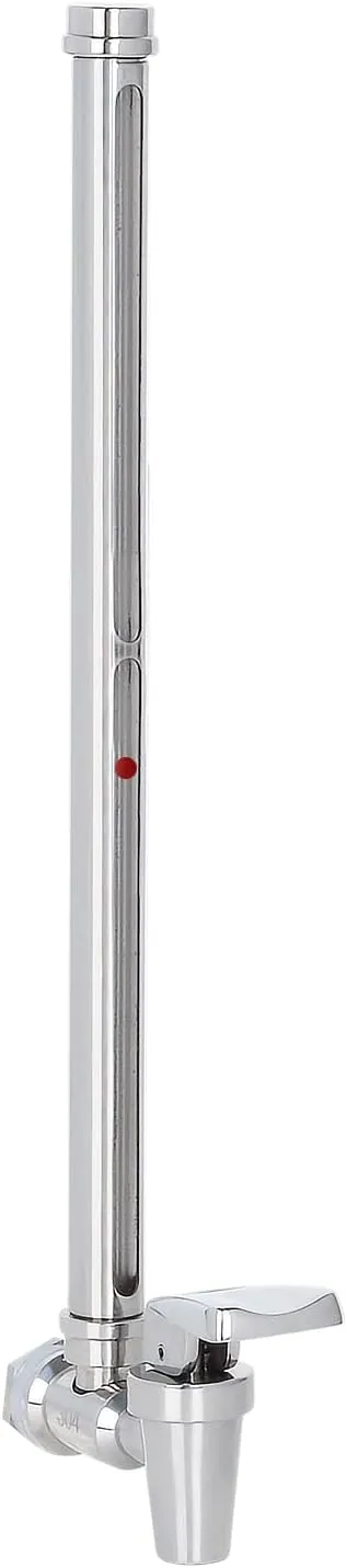 Amwater Stainless Steel 13 Inch Sight Glass Spigot,Compatible with the berkey Gravity-Fed Water Filtration System, Clear View Water Level with Red Floating Ball(Comfortable arc Stainless Steel handle)