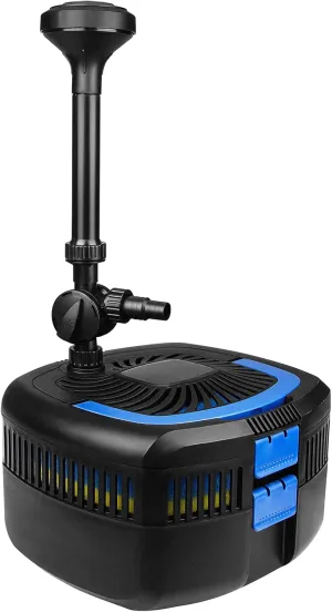ANBULL 1370GPH Pond Filter Pump, 110V/57W Fountain Submersible Water Pump, High Efficiency Filter Water Pump for Ponds up to 2113 Gallons