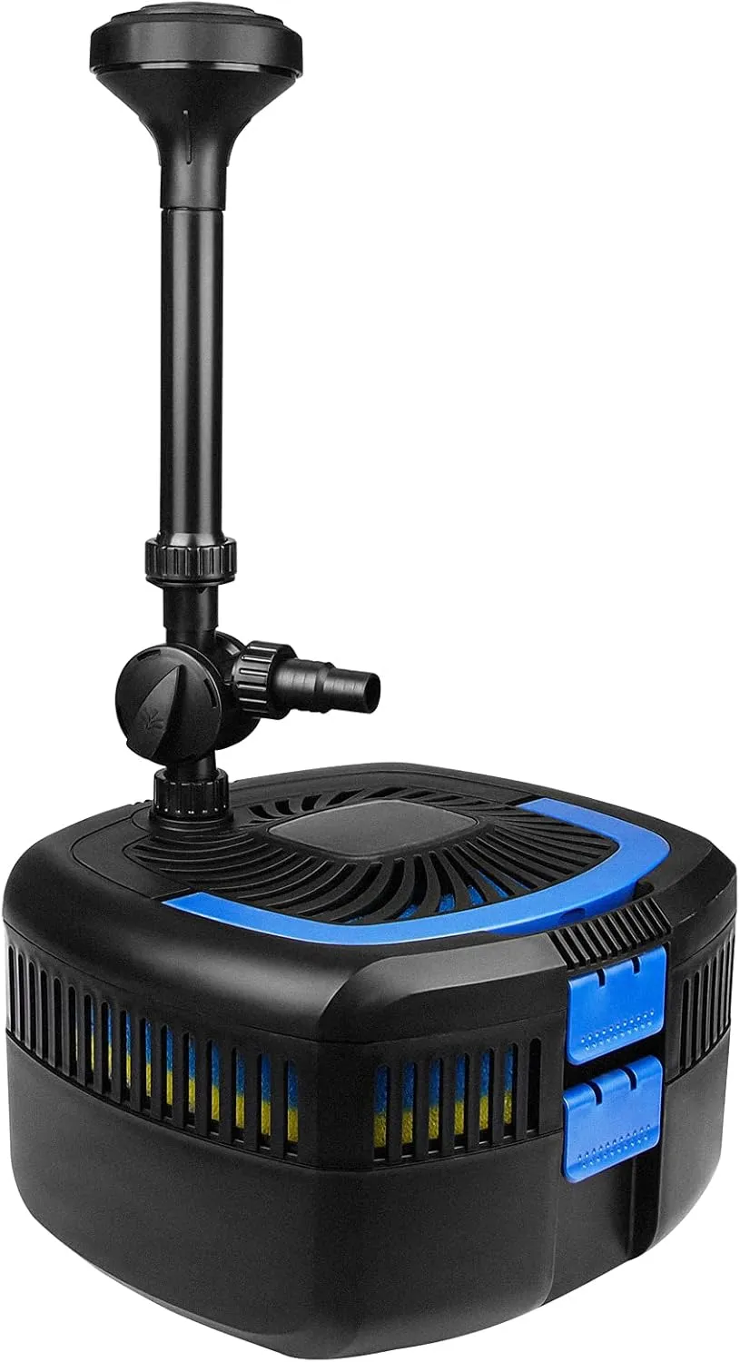 ANBULL 1370GPH Pond Filter Pump, 110V/57W Fountain Submersible Water Pump, High Efficiency Filter Water Pump for Ponds up to 2113 Gallons