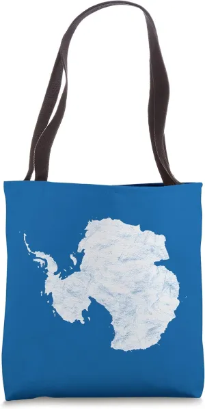 Antarctica Map Minimalist Distressed Vintage 80s South Pole Tote Bag