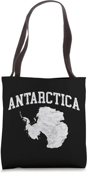 Antarctica Map Minimalist Distressed Vintage 80s South Pole Tote Bag