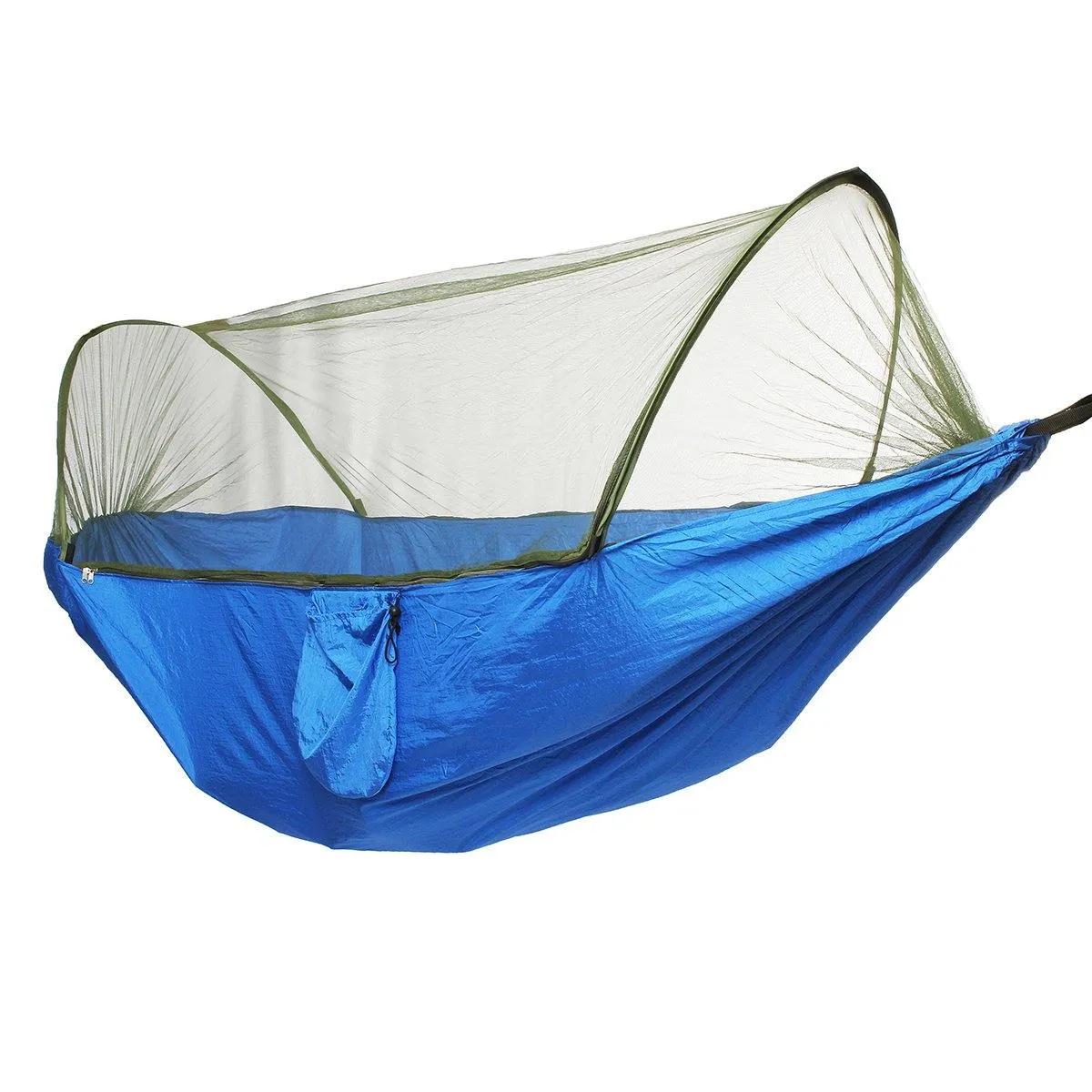 Anti-mosquito Parachute Nylon Hammock Outdoor Travel Camping Turn Over Tents (Dark Green)