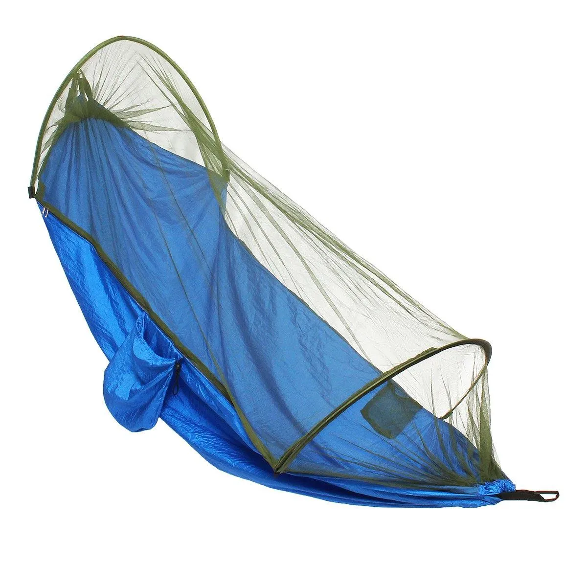 Anti-mosquito Parachute Nylon Hammock Outdoor Travel Camping Turn Over Tents (Dark Green)