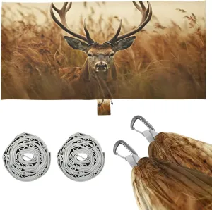 Antler Deer Camping Hammock, 330 lbs with 2 Tree Straps, Carry Bag, Single Portable Hammock for Outdoor/Indoor, Hiking, Beach, Backpacking, Travel