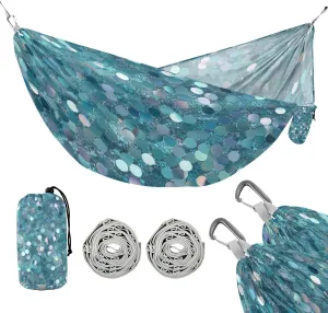 ATTX Glitter Pattern Camping Hammock - Lightweight & Portable Hammocks, Heavy Duty 330lbs Capacity for Indoor, Hiking, Backpacking, Travel, Backyard, Beach#507